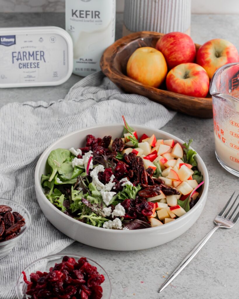 Probiotic Honeycrisp Salad with Lifeway Farmer Cheese