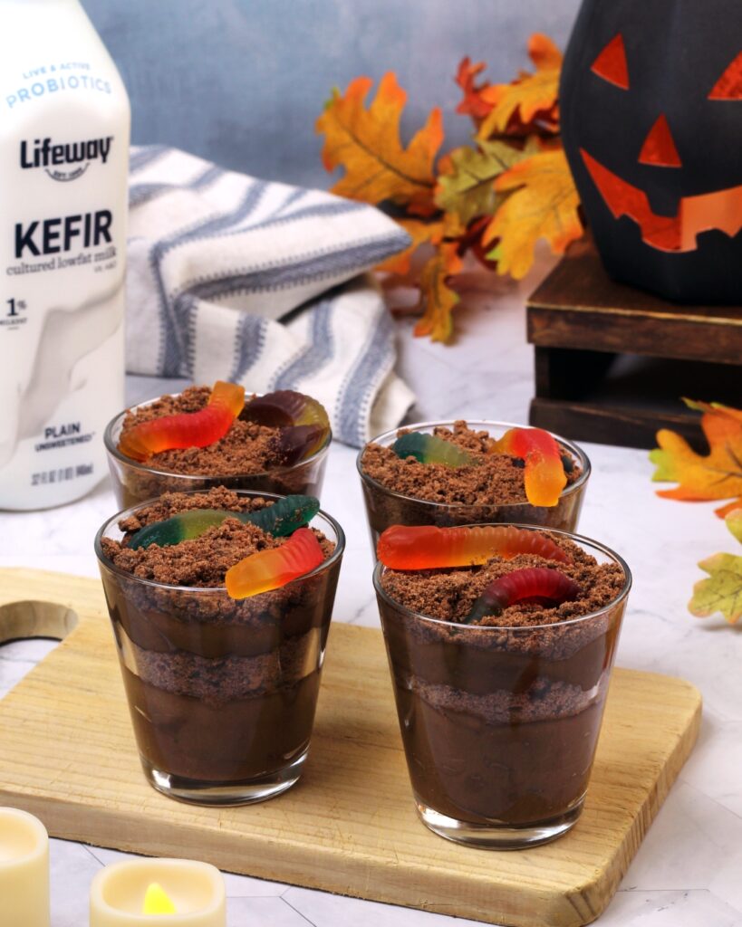 Probiotic Worms in Dirt Cups made with Lifeway