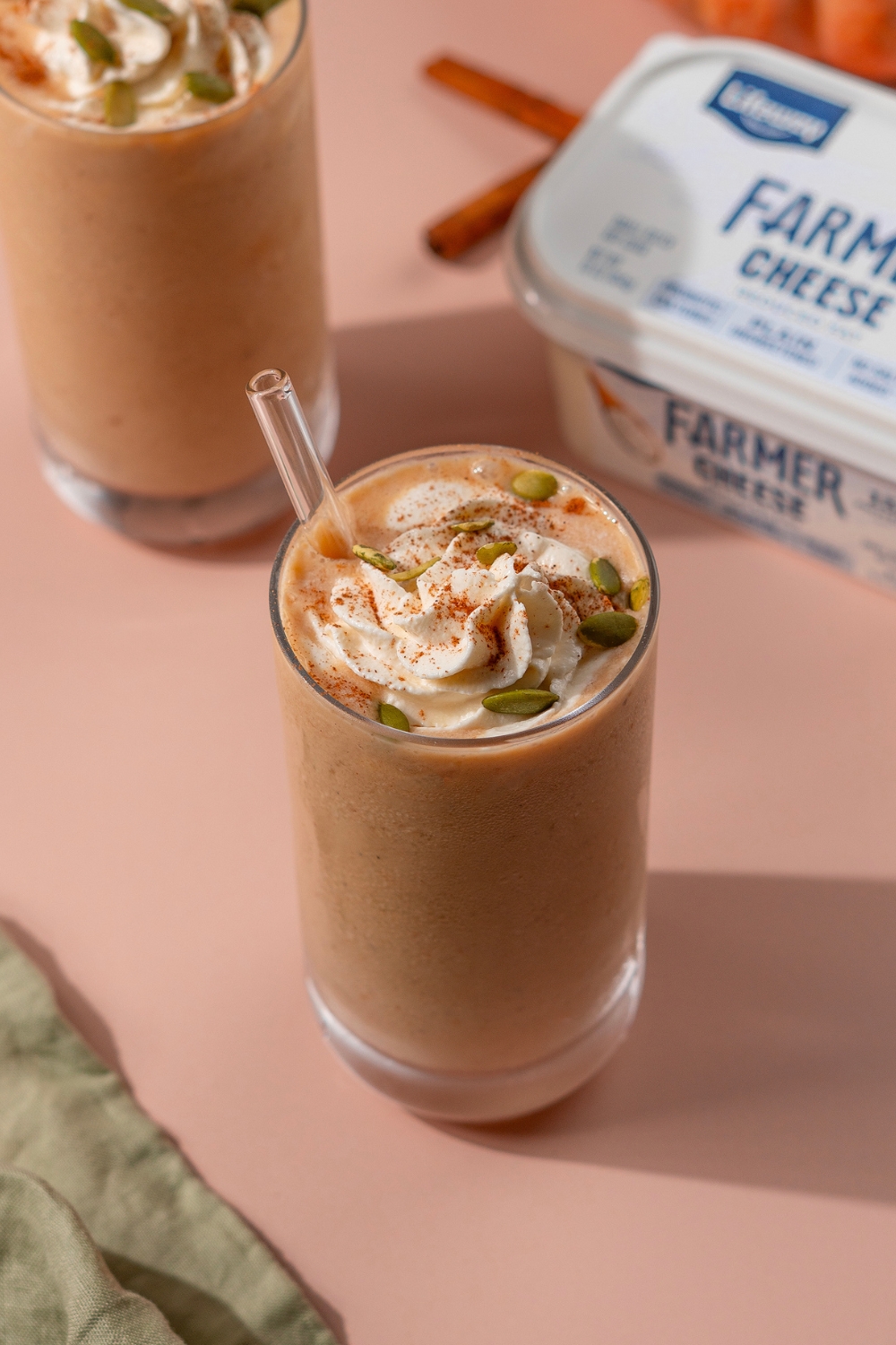 Pumpkin Chai Cappuccino Smoothie - Made with Lifeway Pumpkin Spice Kefir and Lifeway Farmer Cheese