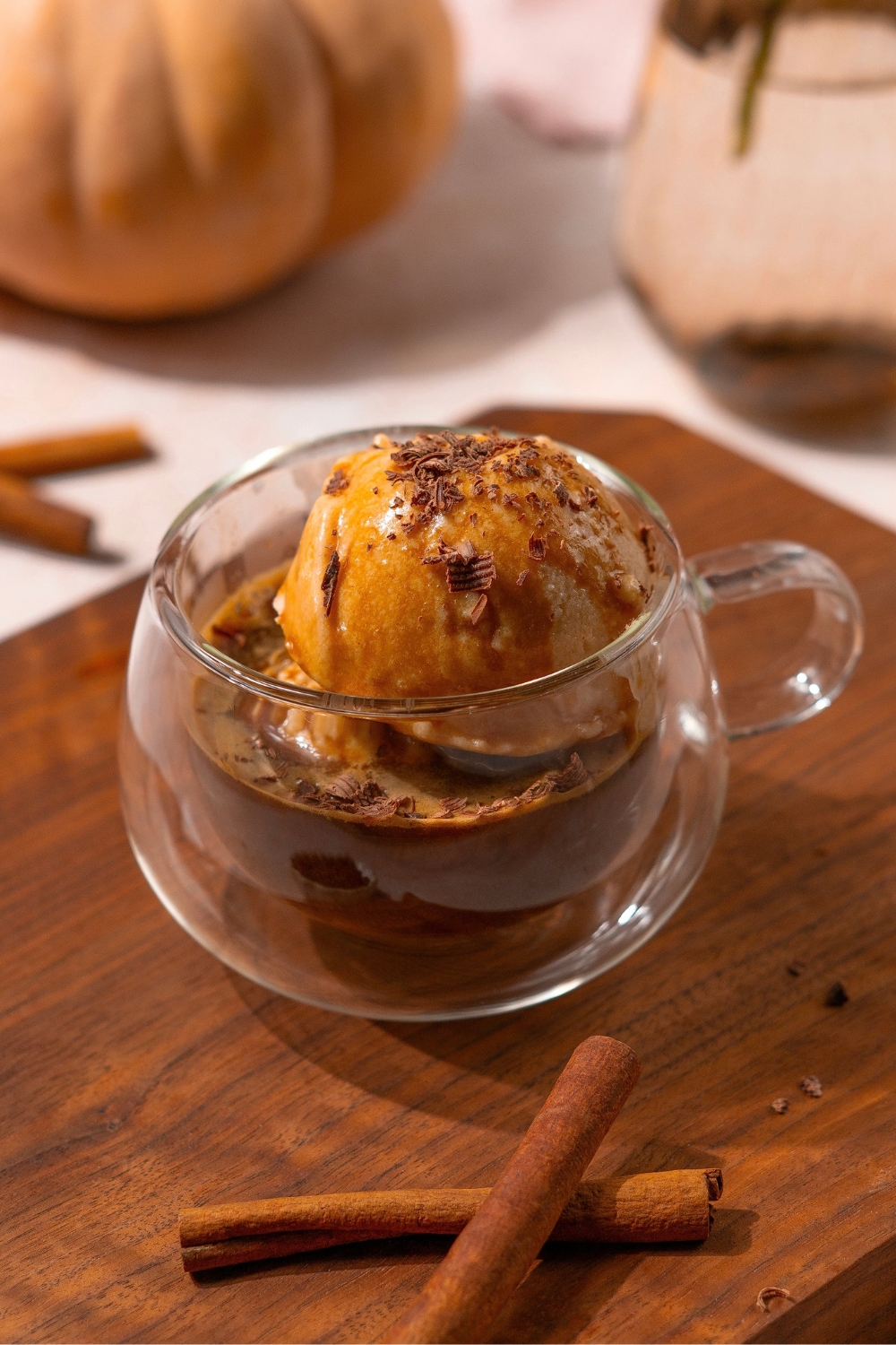 Pumpkin Spice Affogato Made with Lifeway Pumpkin Spice Kefir