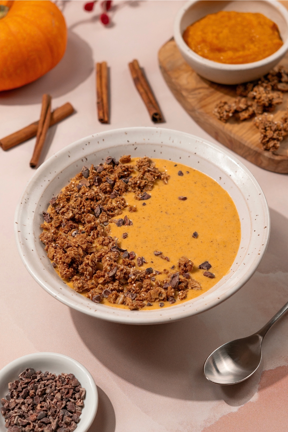 Pumpkin Spice Probiotic Smoothie Bowl Made with Lifeway Pumpkin Spice Kefir
