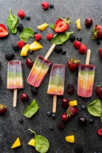 Rainbow Kefir Pops made with Lifeway Kefir