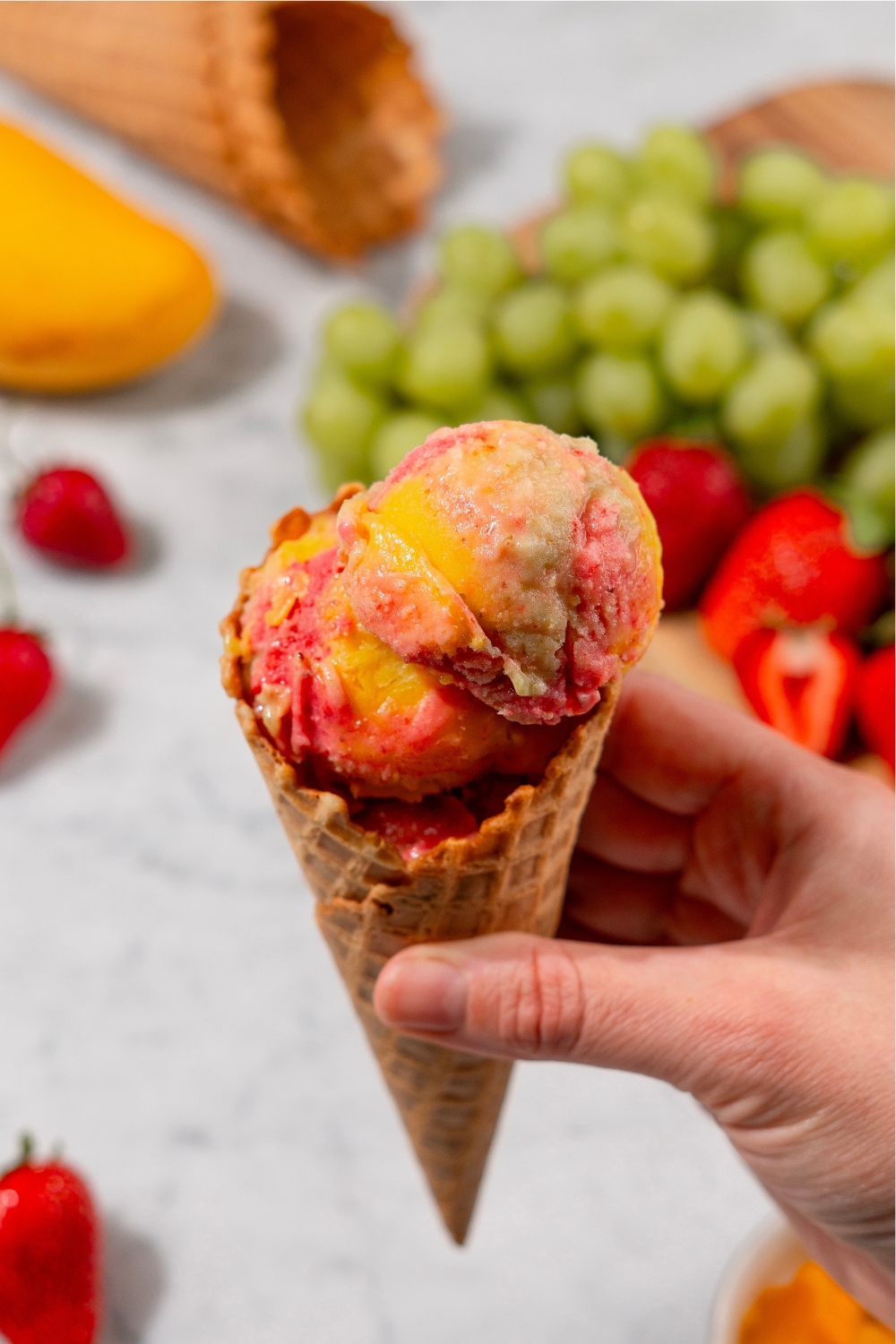 Rainbow Swirl Frozen Kefir made with Lifeway Kefir
