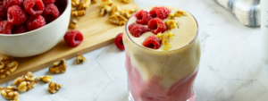 Raspberry Walnut Date Smoothie made with Lifeway Kefir