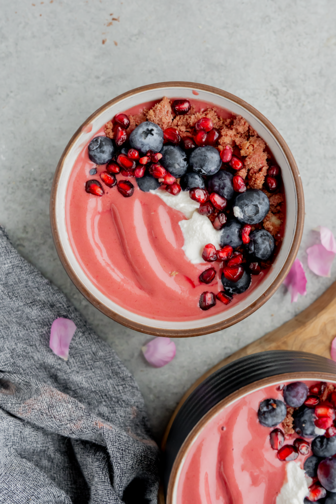Red Velvet Smoothies Bowls made with Lifeway