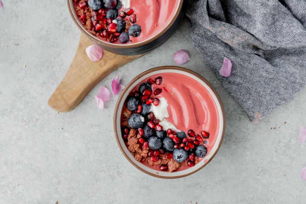 Red Velvet Smoothies Bowls made with Lifeway