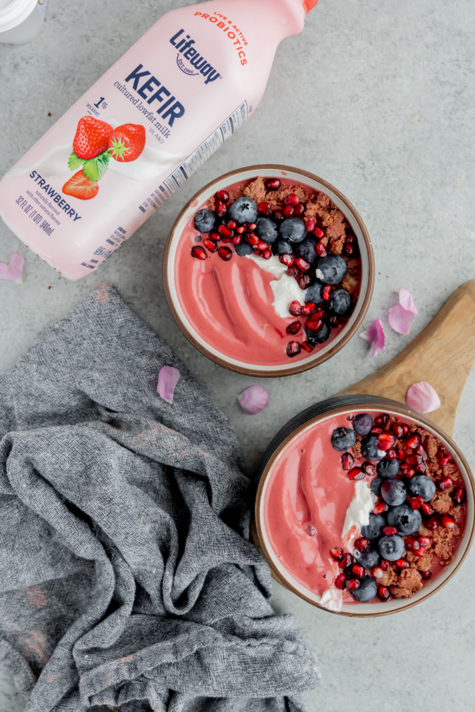 Red Velvet Smoothies Bowls made with Lifeway
