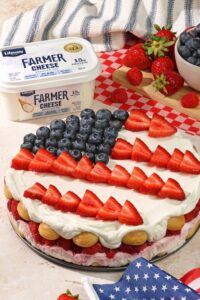 Red, White, and Blue Berry Trifle Made with Lifeway Kefir and Farmer Cheese