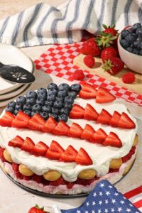 Red, White, and Blue Berry Trifle Made with Lifeway Kefir and Farmer Cheese