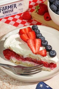 Red, White, and Blue Berry Trifle Made with Lifeway Kefir and Farmer Cheese