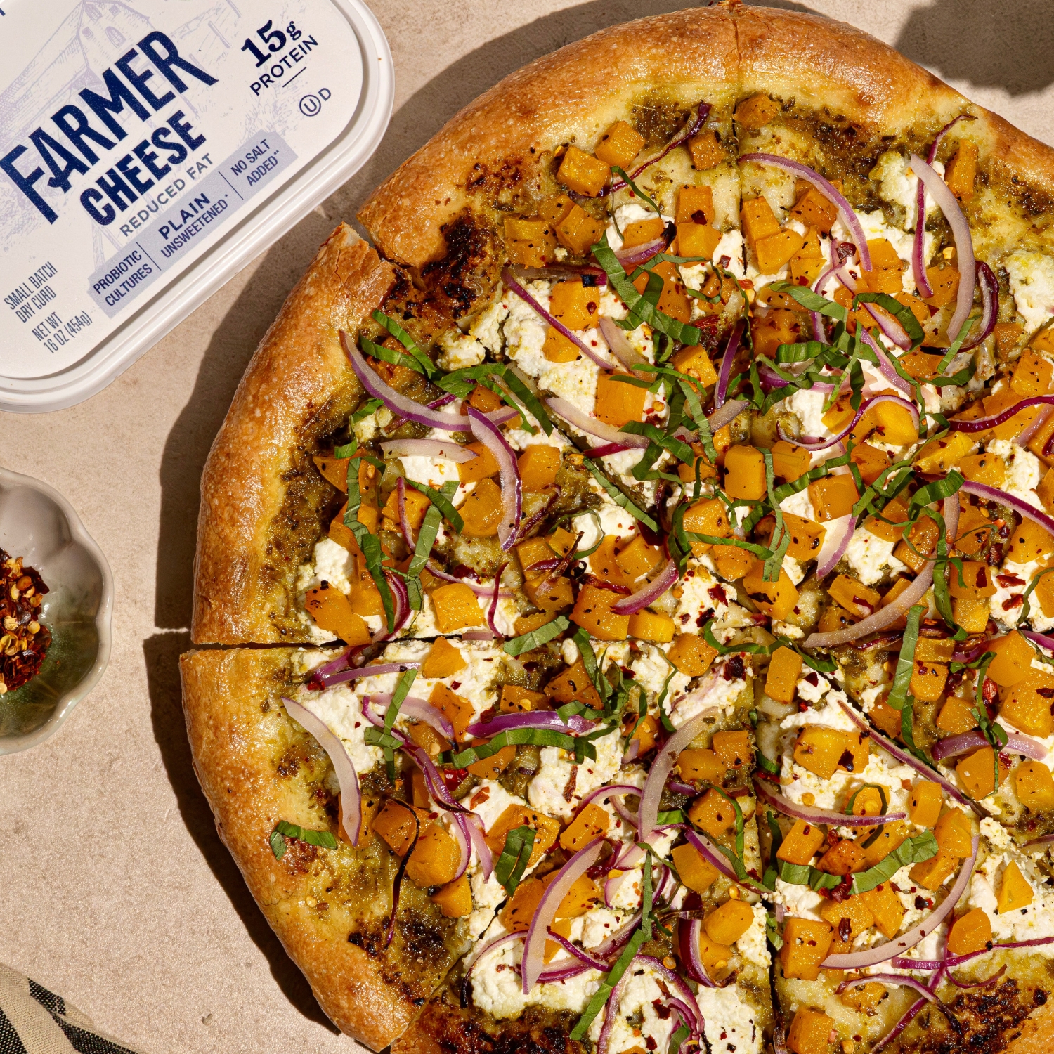 Roasted Butternut Squash Pizza - Made with Lifeway Farmer Cheese