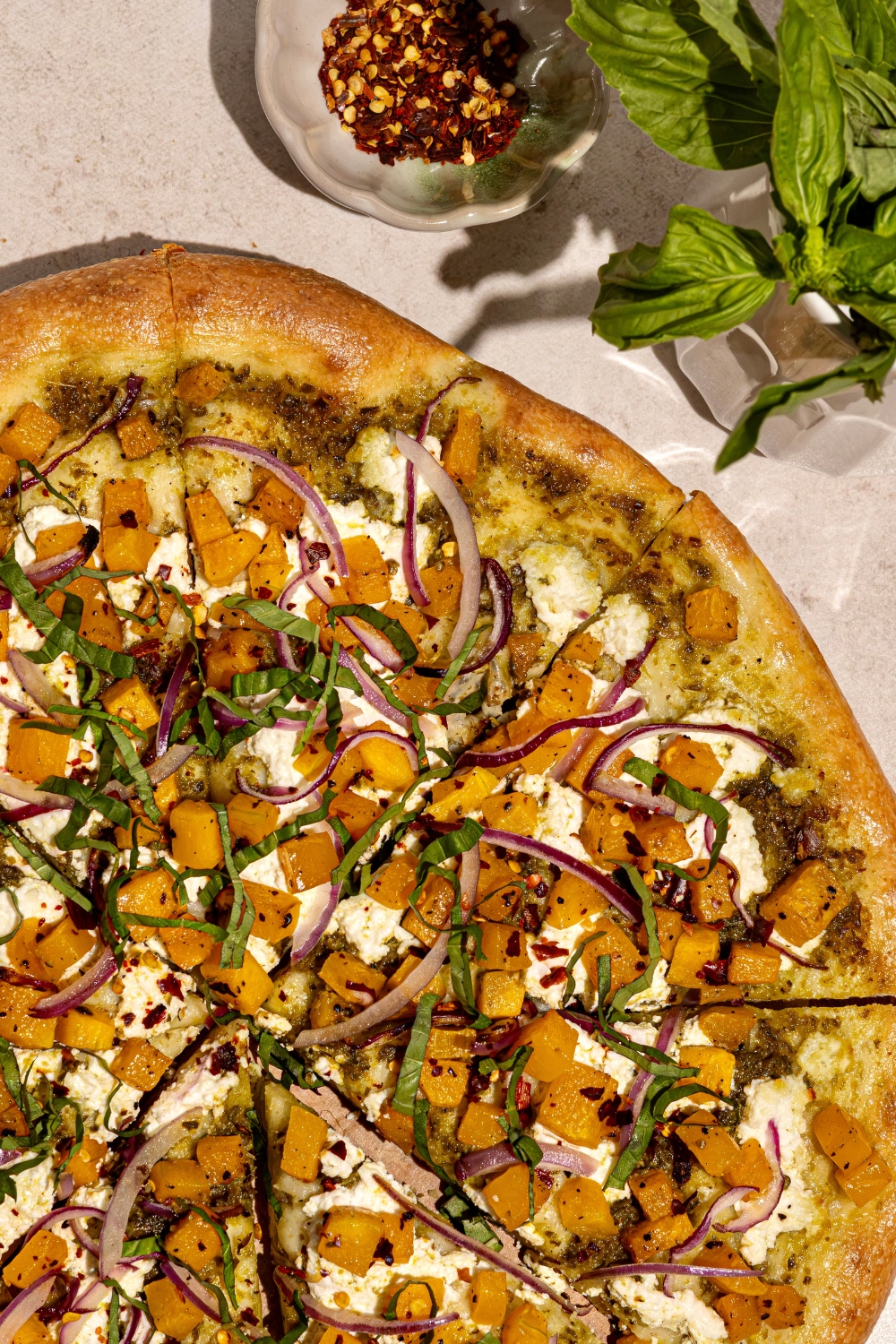 Roasted Butternut Squash Pizza - Made with Lifeway Farmer Cheese