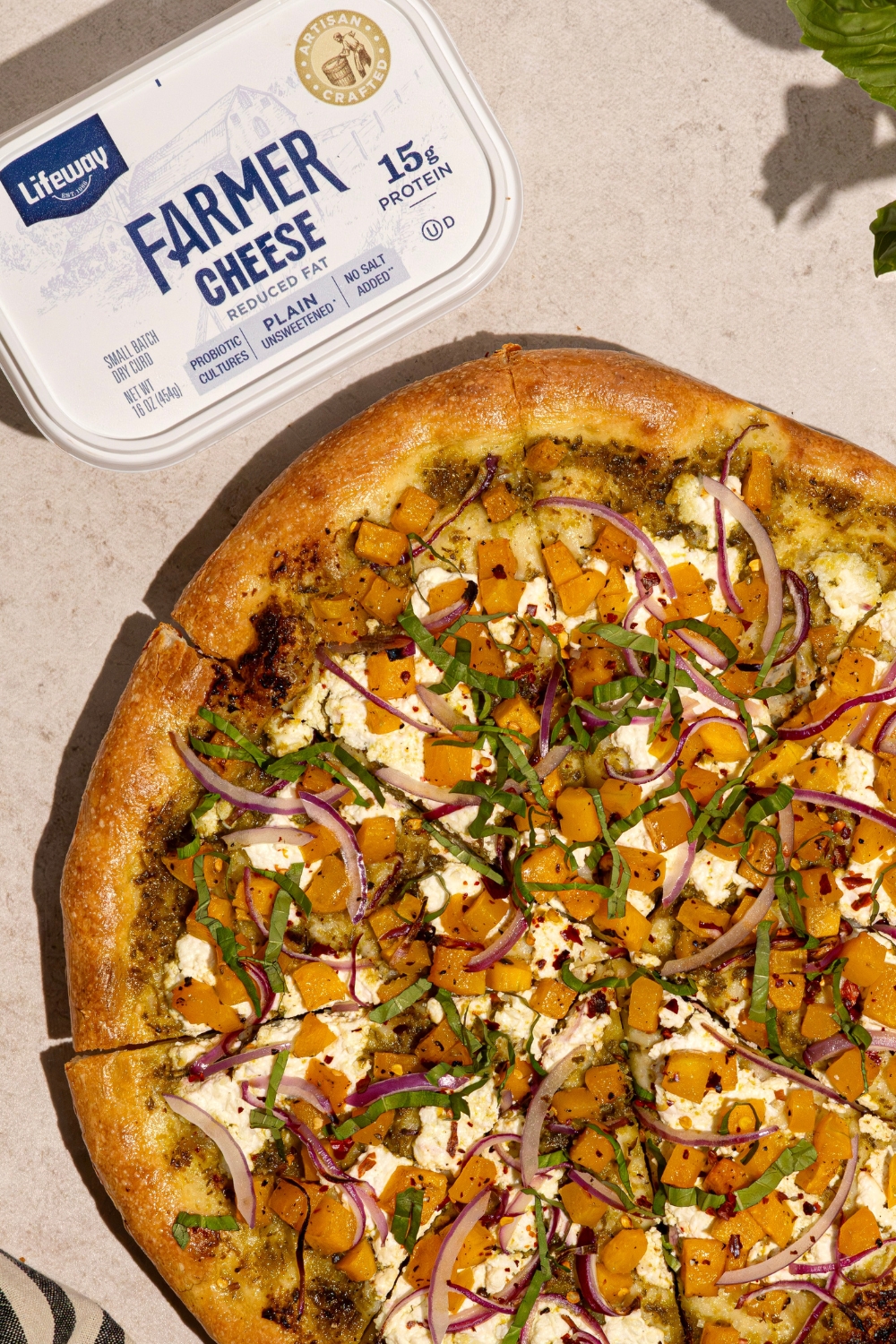 Roasted Butternut Squash Pizza - Made with Lifeway Farmer Cheese