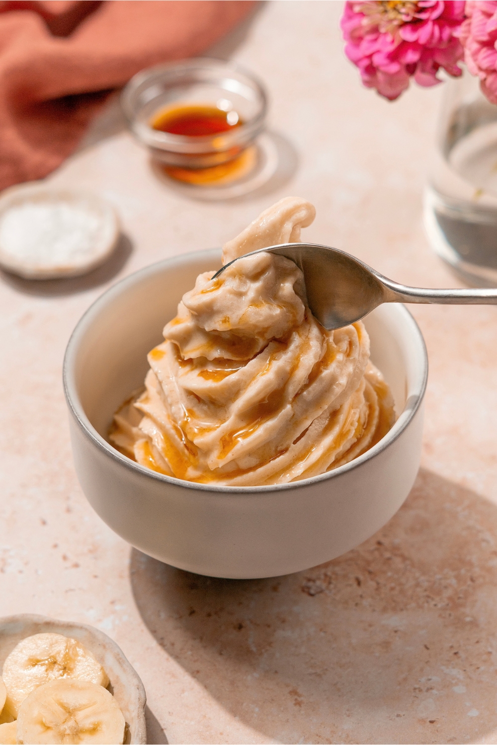 Salted Caramel Swirl Soft Serve Frozen Kefir Made with Lifeway Kefir