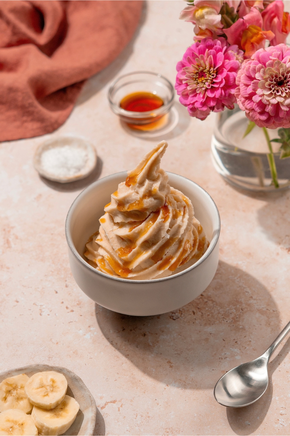 Salted Caramel Swirl Soft Serve Frozen Kefir Made with Lifeway Kefir