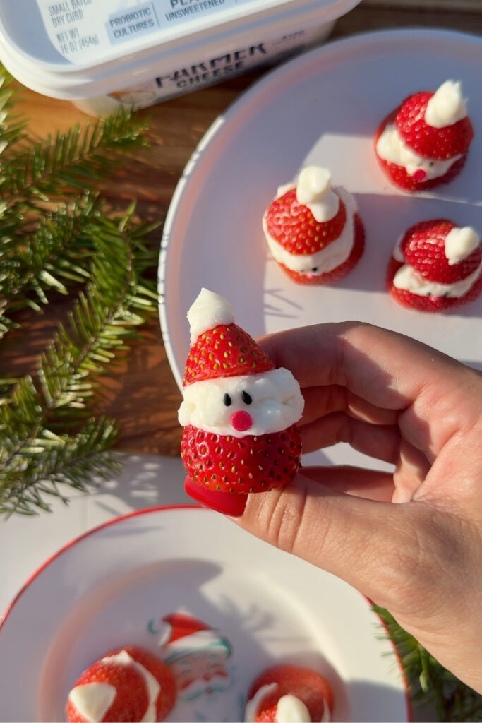 Strawberry Santa Cheesecake Bites - made with Lifeway Farmer Cheese