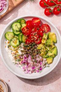 Savory Farmer Cheese Bowl made with Lifeway Farmer Cheese