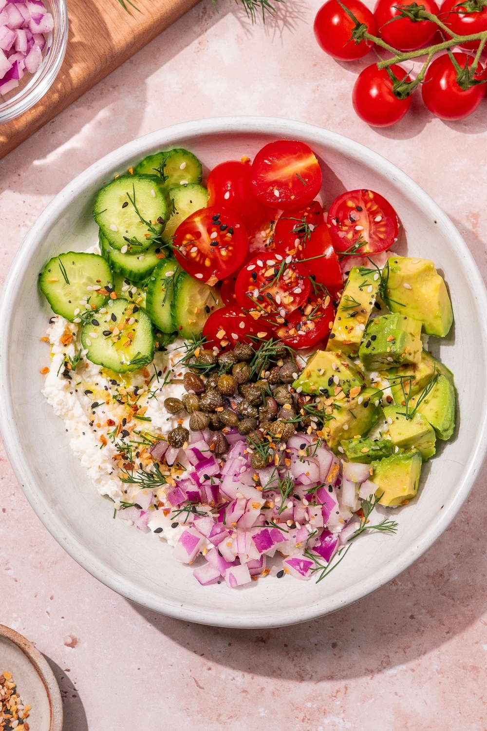 Savory Farmer Cheese Bowl made with Lifeway Farmer Cheese