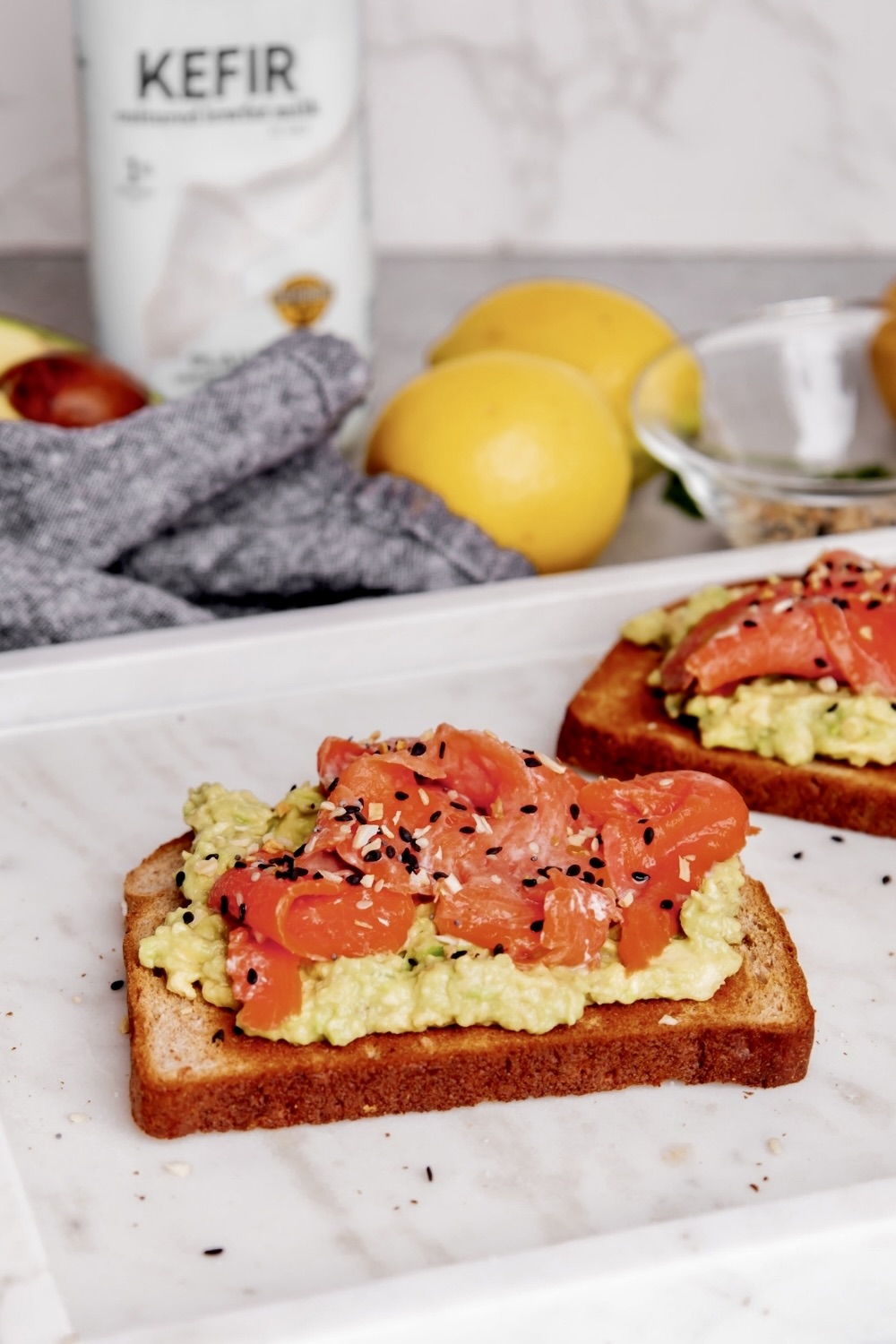 Smoked Salmon Avocado Toast with Lifeway Kefir