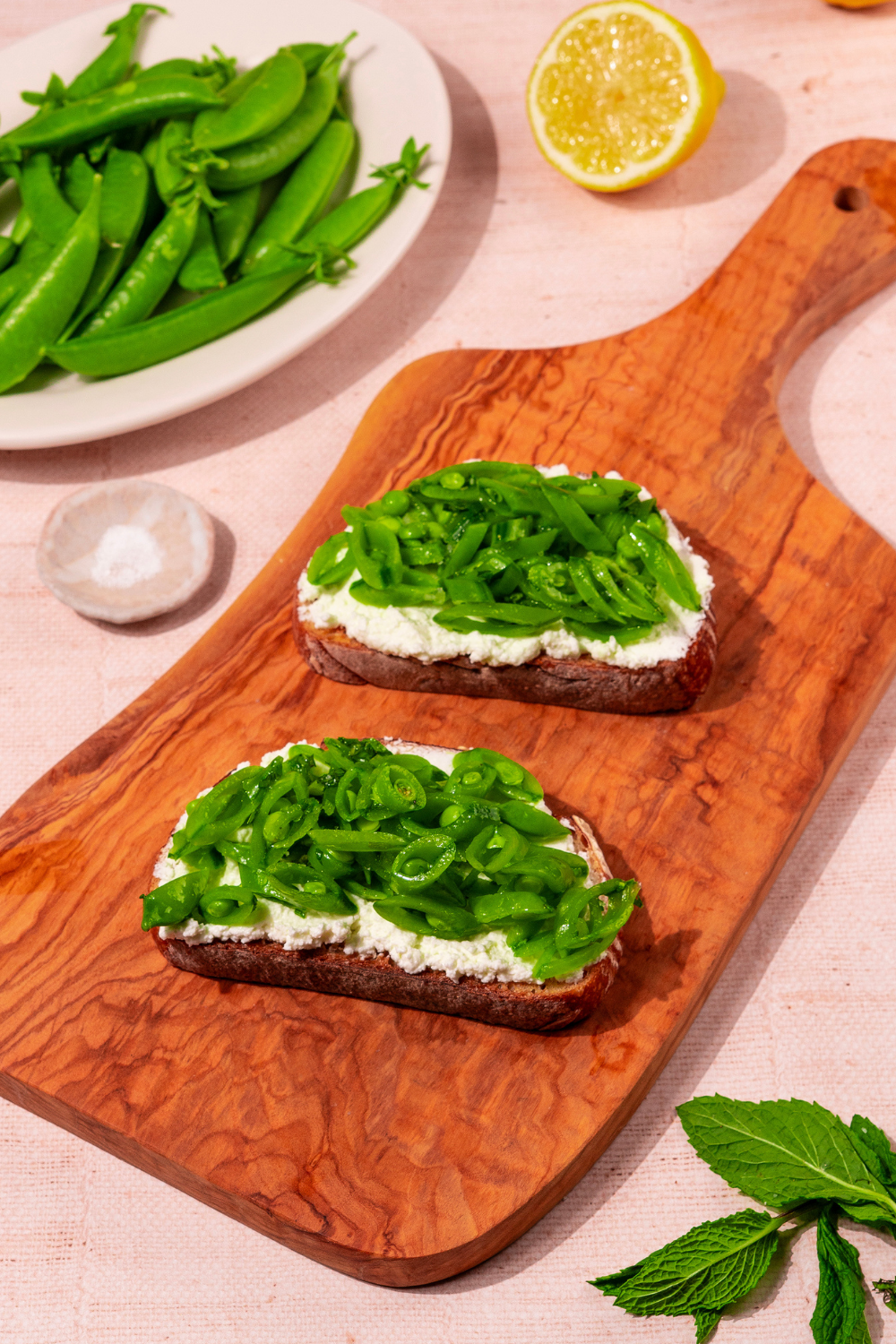 Snap Pea Salad with Farmer Cheese Toast - Made with Lifeway