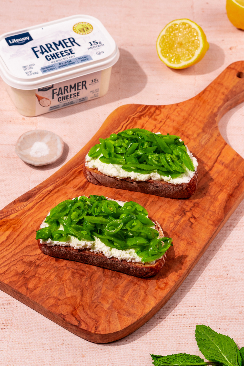 Snap Pea Salad with Farmer Cheese Toast - Made with Lifeway