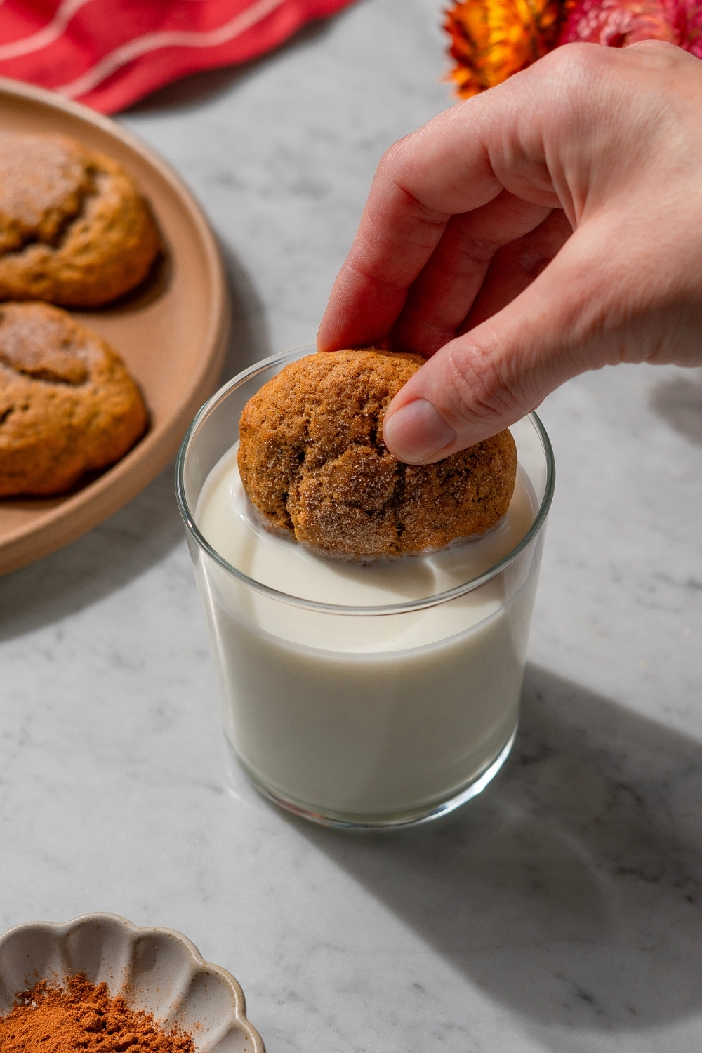Soft Baked Pumpkin Spice Cookies - Made with Lifeway Kefir Butter and Served with Lifeway Kefir