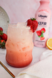 Sparkling Strawberry Lemon Kefir Soda made with Lifeway Kefir