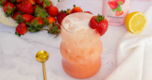 Sparkling Strawberry Lemon Kefir Soda made with Lifeway Kefir