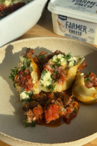Spinach and Farmer Cheese Stuffed Shells made with Lifeway