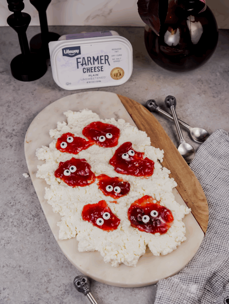 Spooky Farmer Cheese Jam Dip made with Lifeway
