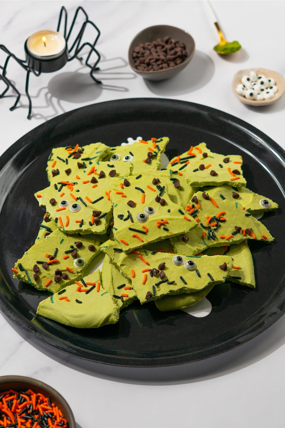 Spooky Halloween Protein Bark Made with Lifeway Farmer Cheese