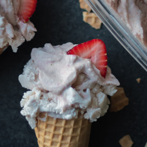 Strawberry Basil Frozen Kefir