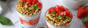 Strawberry Basil Seed Probiotic Pudding made with Lifeway