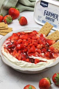 Strawberry Cheesecake Dip - made with Lifeway Farmer Cheese