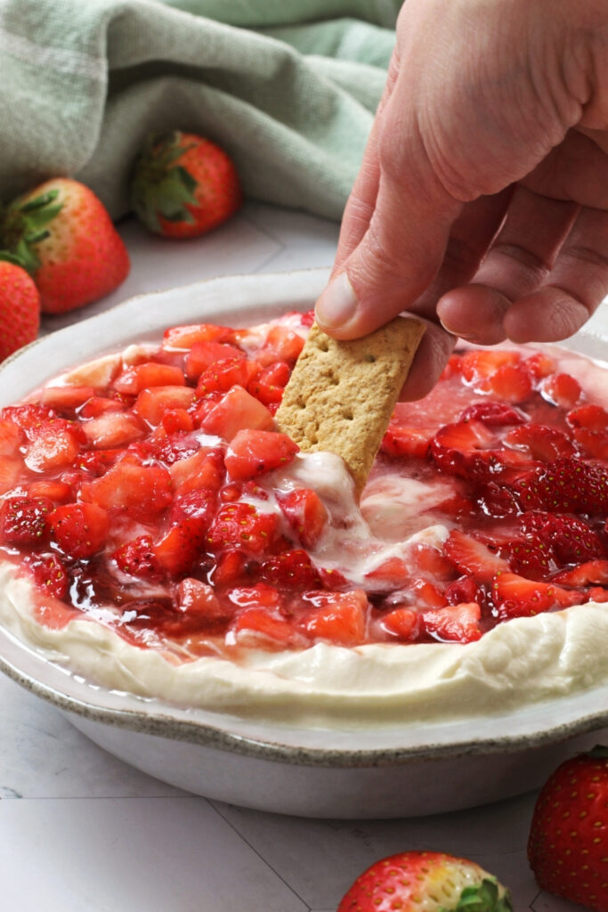 Strawberry Cheesecake Dip - made with Lifeway Farmer Cheese
