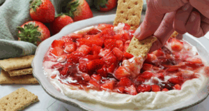 Strawberry Cheesecake Dip - made with Lifeway Farmer Cheese
