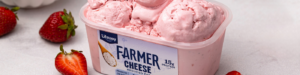 Strawberry Farmer Cheese Ice Cream made with Lifeway Kefir and Lifeway Farmer Cheese