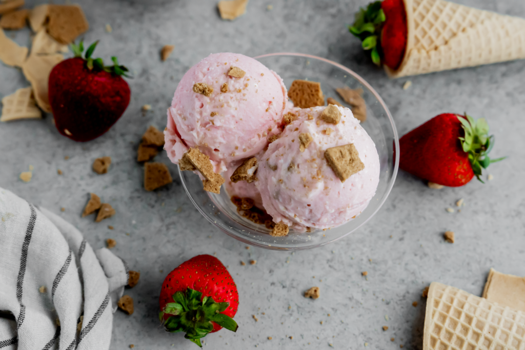 Strawberry Frozen Kefir made with Lifeway Kefir