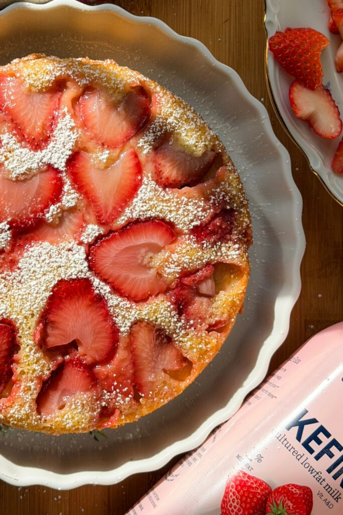 Strawberry Kefir Cake made with Lifeway Kefir