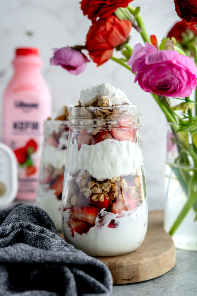Strawberry Kefir Parfait made with Lifeway Kefir