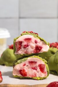 Strawberry Matcha Chocolate Clusters - Made with Lifeway Farmer Cheese
