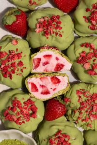 Strawberry Matcha Chocolate Clusters - Made with Lifeway Farmer Cheese