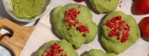Strawberry Matcha Chocolate Clusters - Made with Lifeway Farmer Cheese
