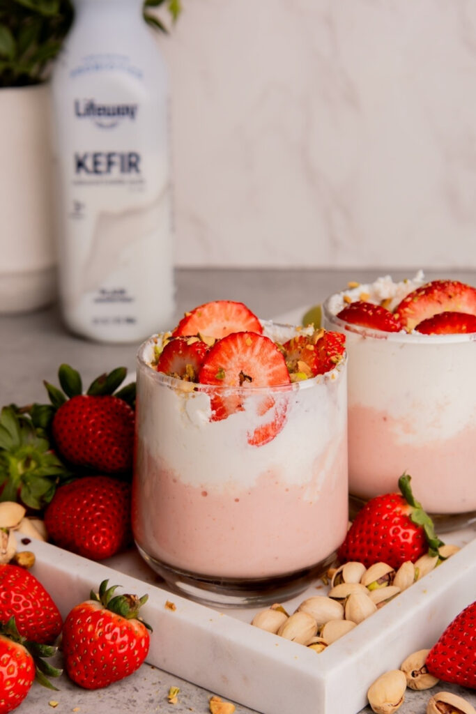 Strawberry Pistachio Kefir Smoothie made with Lifeway Kefir