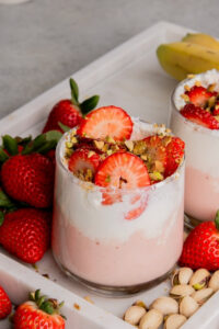 Strawberry Pistachio Kefir Smoothie made with Lifeway Kefir