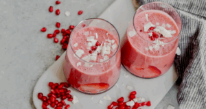 Strawberry Pomegranate Beet Smoothie made with Lifeway Kefir