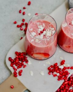 Strawberry Pomegranate Beet Smoothie made with Lifeway Kefir