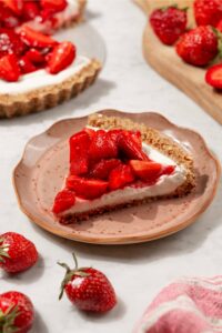 Strawberry Pretzel Pie made with Lifeway Kefir, Farmer Cheese, and Lifeway Kefir Butter