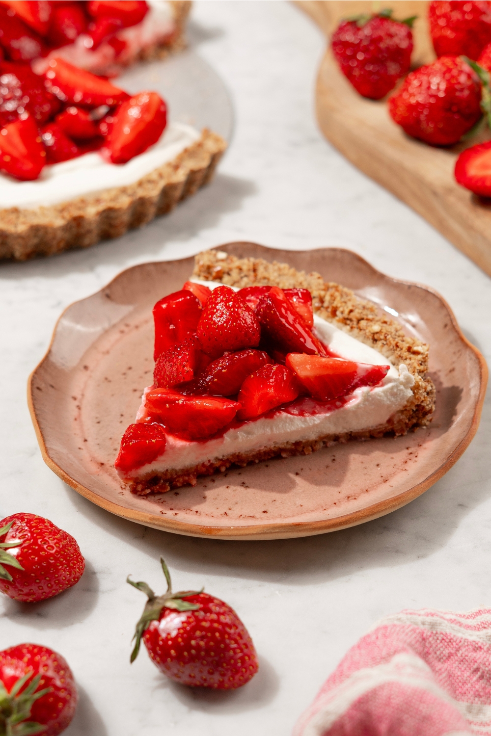 Strawberry Pretzel Pie made with Lifeway Kefir, Farmer Cheese, and Lifeway Kefir Butter