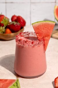 Strawberry Watermelon Smoothie made with Lowfat Strawberry Lifeway Kefir